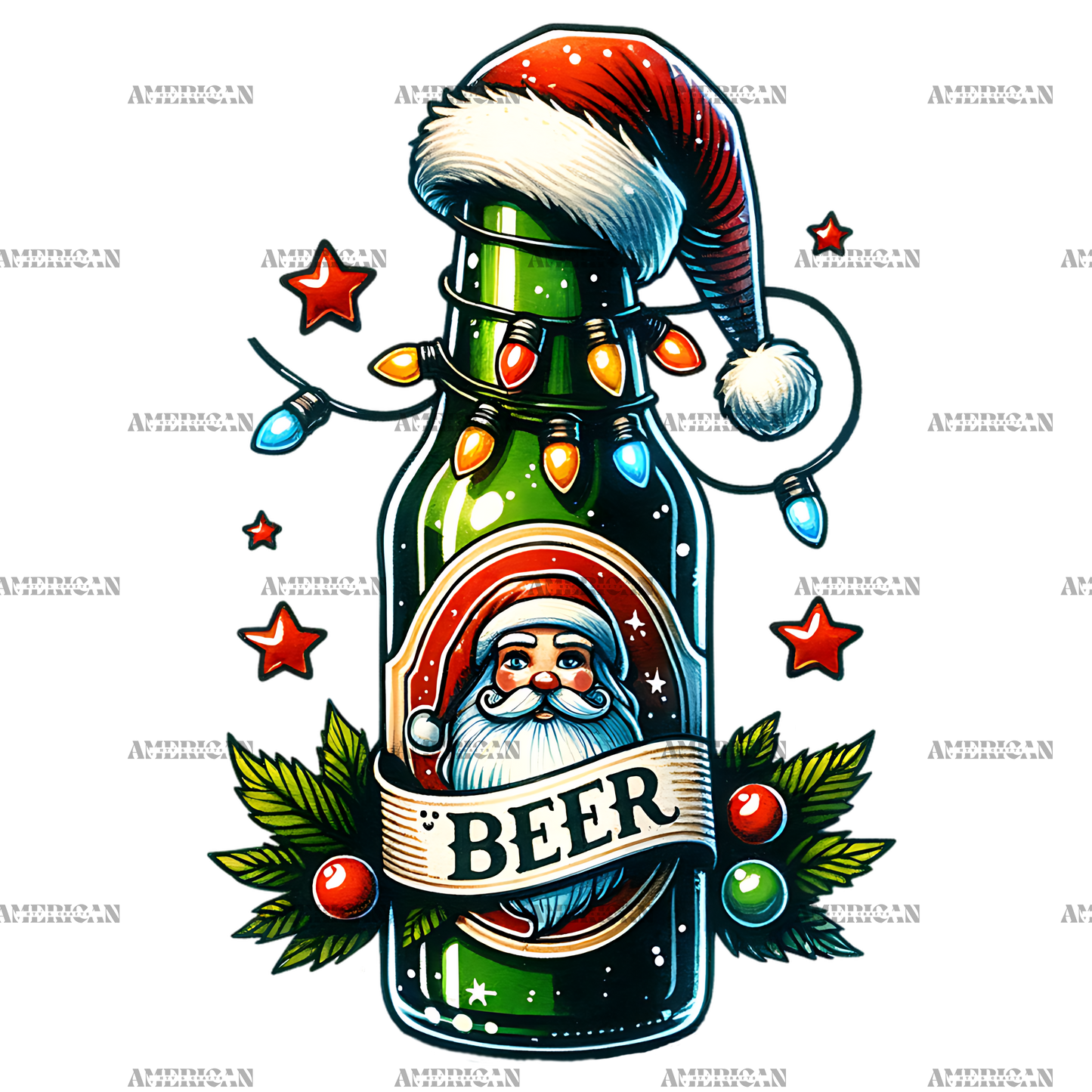 Christmas Beer DTF Transfer