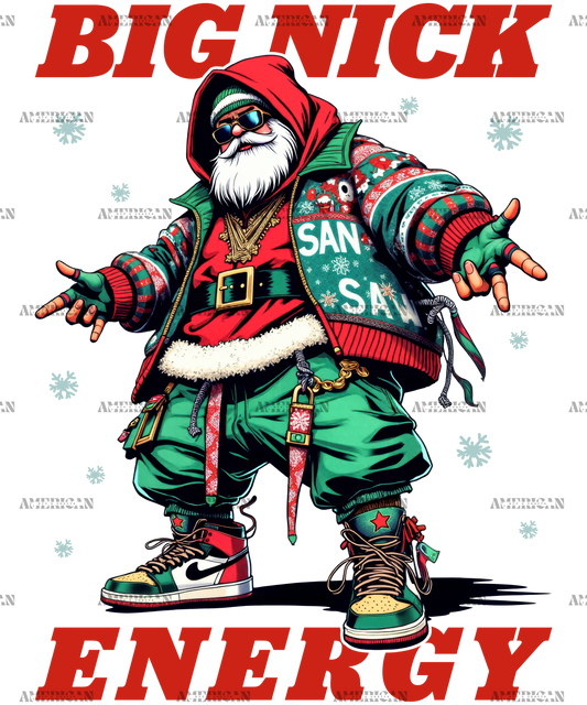 Big Nick Energy Santa DTF Transfer