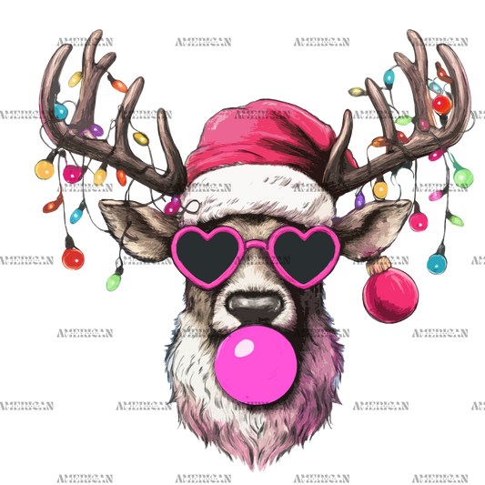 Bubble Reindeer DTF Transfer