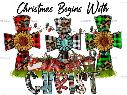 Christmas Begins With Christ DTF Transfer