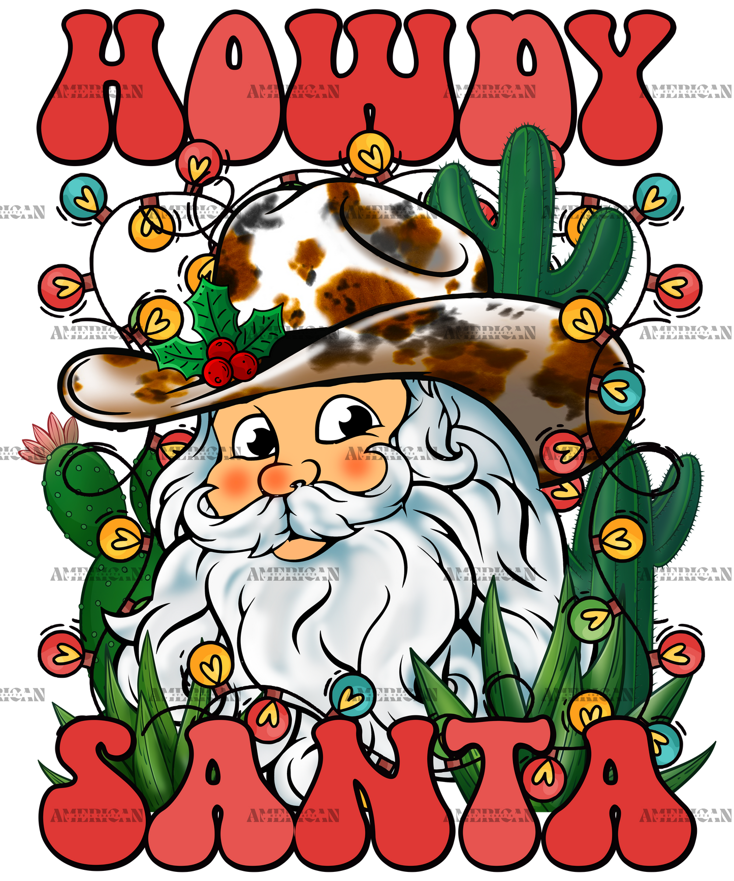 Howdy Santa-4 DTF Transfer