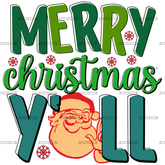 Merry Christmas Yall-3 DTF Transfer