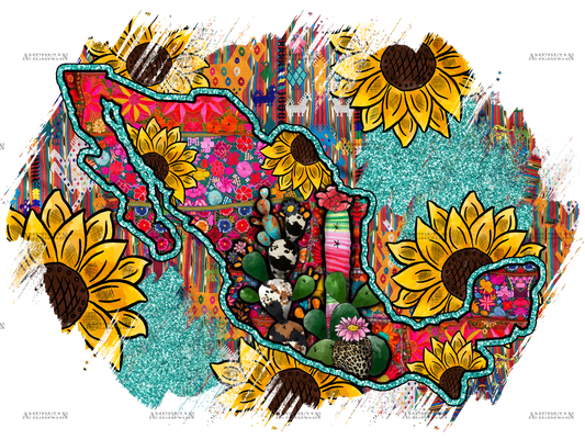 Mexico Map Dtf Transfer