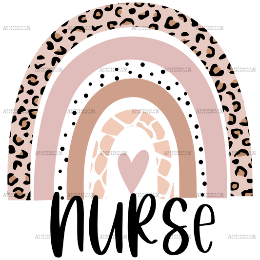 Nurse Animal Print Rainbow DTF Transfer