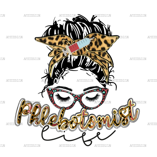 Phlebotomist Life Leapord DTF Transfer