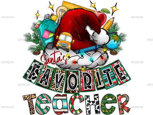 Santas Favorite Teacher-2 DTF Transfer