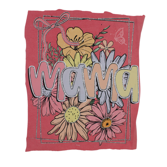 Blooming Mama Rhinestone Frame DTF Transfer
