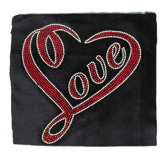 Red Love Heart Rhinestone DTF Transfer