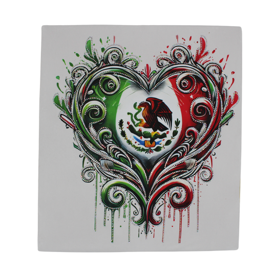 Viva Mexico Heart Rhinestone DTF Transfer
