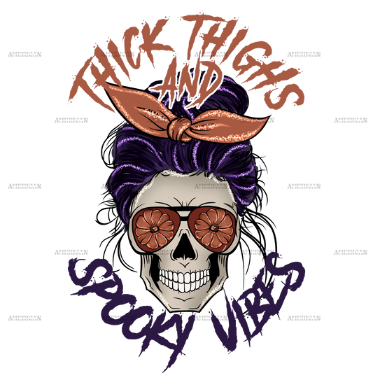 Thick thighs spooky vibes DTF Transfer